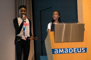 Jamaican students giving presentation